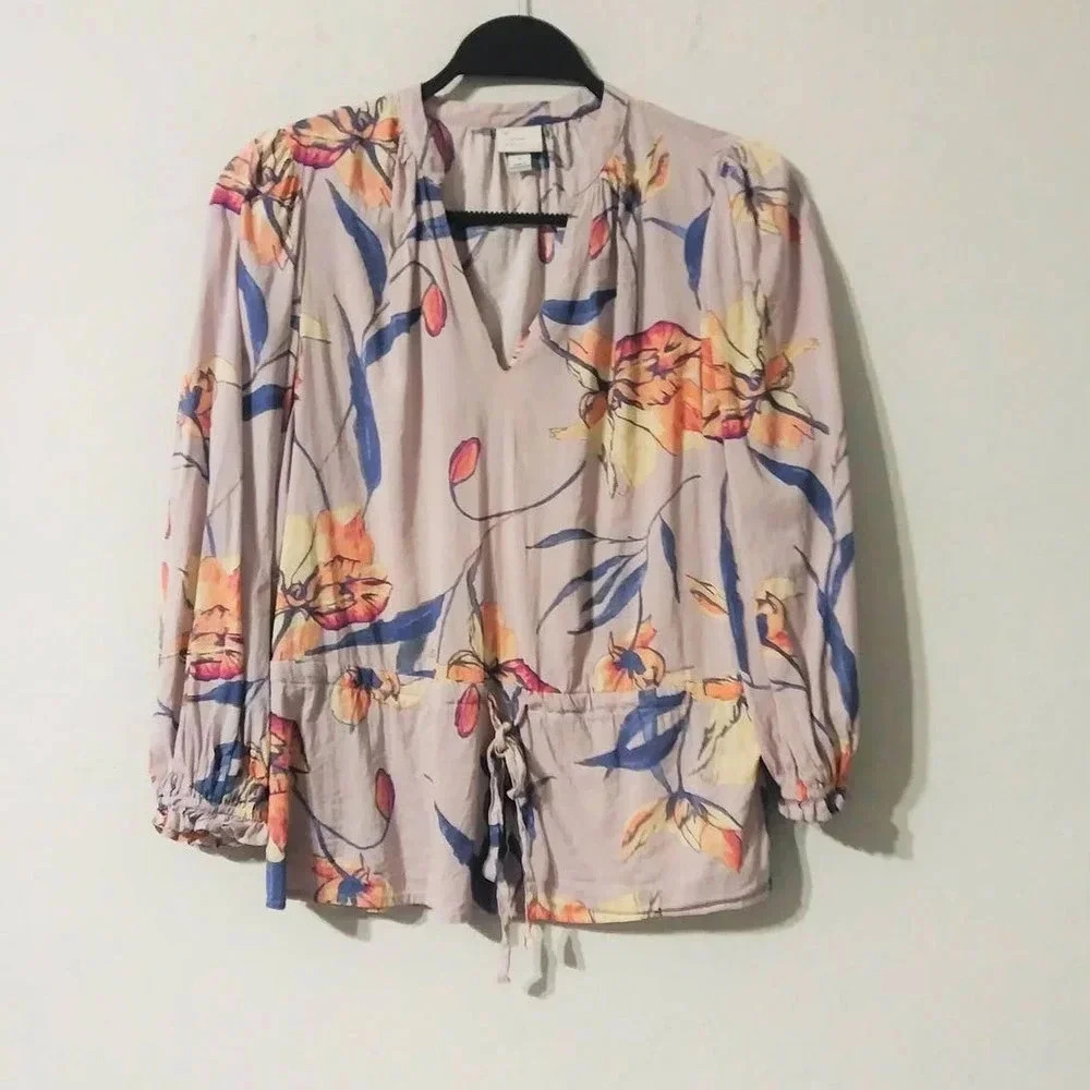 A New Day Floral Peasant Top‎